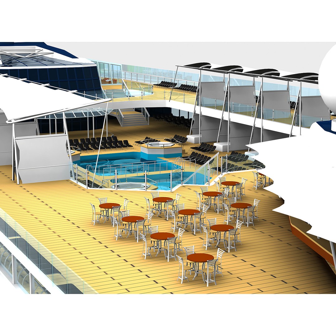 Celebrity Reflection Cruise Ship 3D Model – High-Poly PBR Asset, FBX, OBJ - View 10