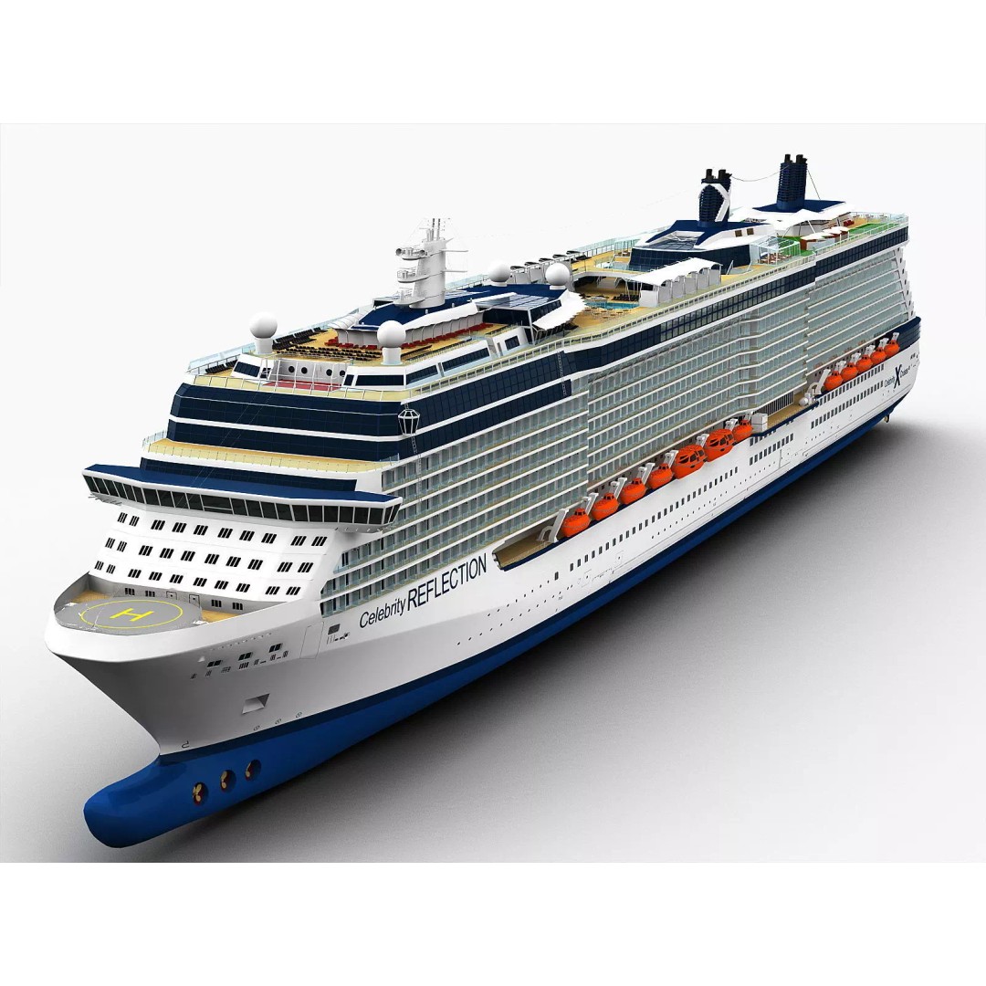 Celebrity Reflection Cruise Ship 3D Model – High-Poly PBR Asset, FBX, OBJ - View 2