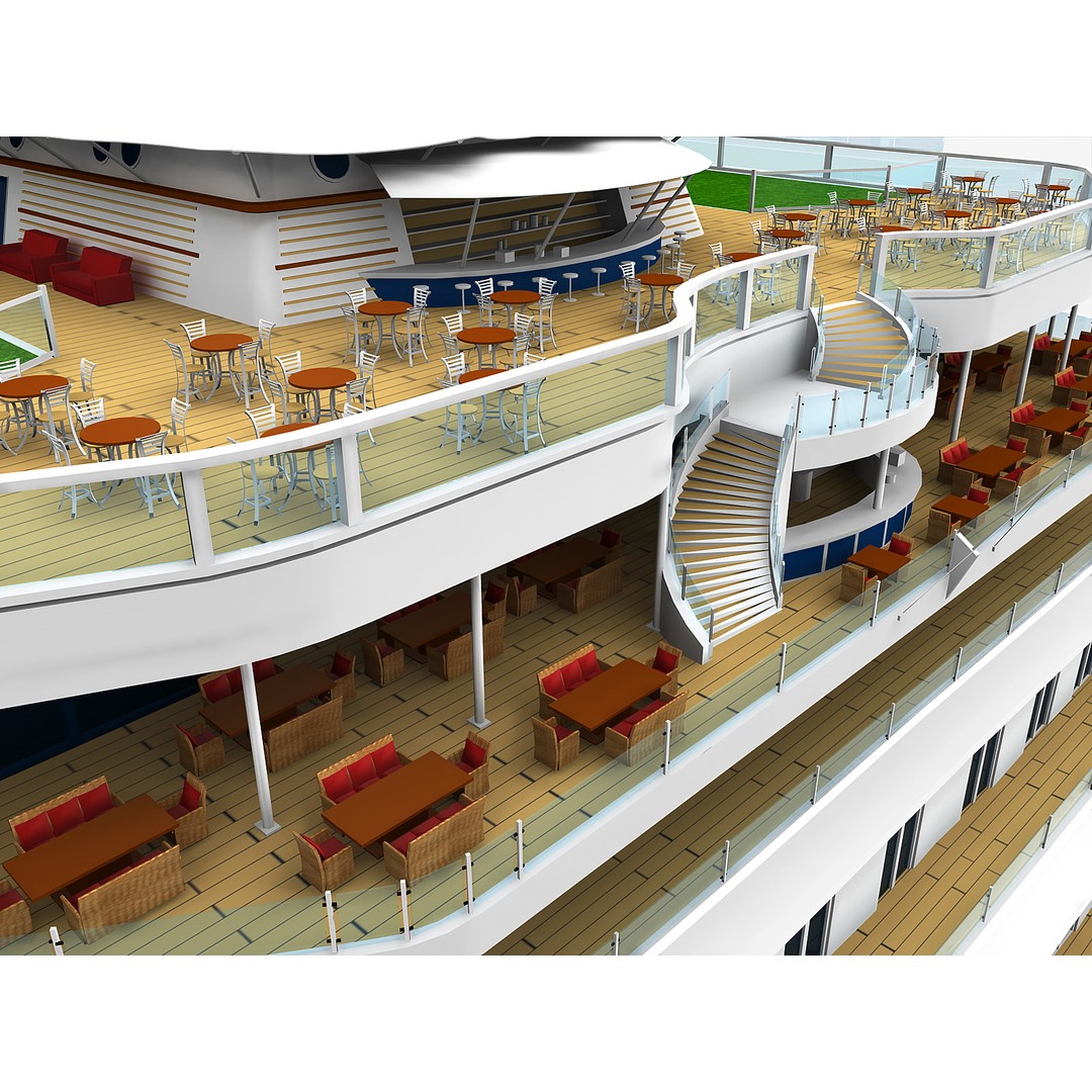 Celebrity Reflection Cruise Ship 3D Model – High-Poly PBR Asset, FBX, OBJ - View 23