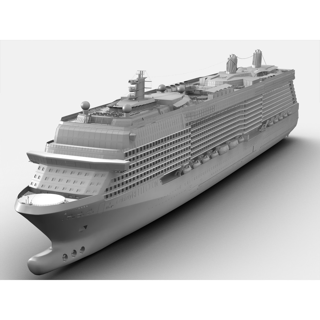 Celebrity Reflection Cruise Ship 3D Model – High-Poly PBR Asset, FBX, OBJ - View 24