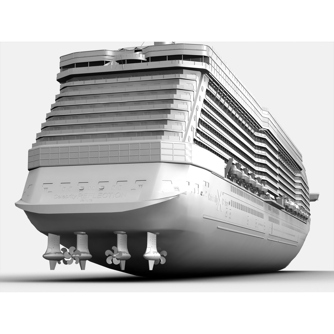Celebrity Reflection Cruise Ship 3D Model – High-Poly PBR Asset, FBX, OBJ - View 25