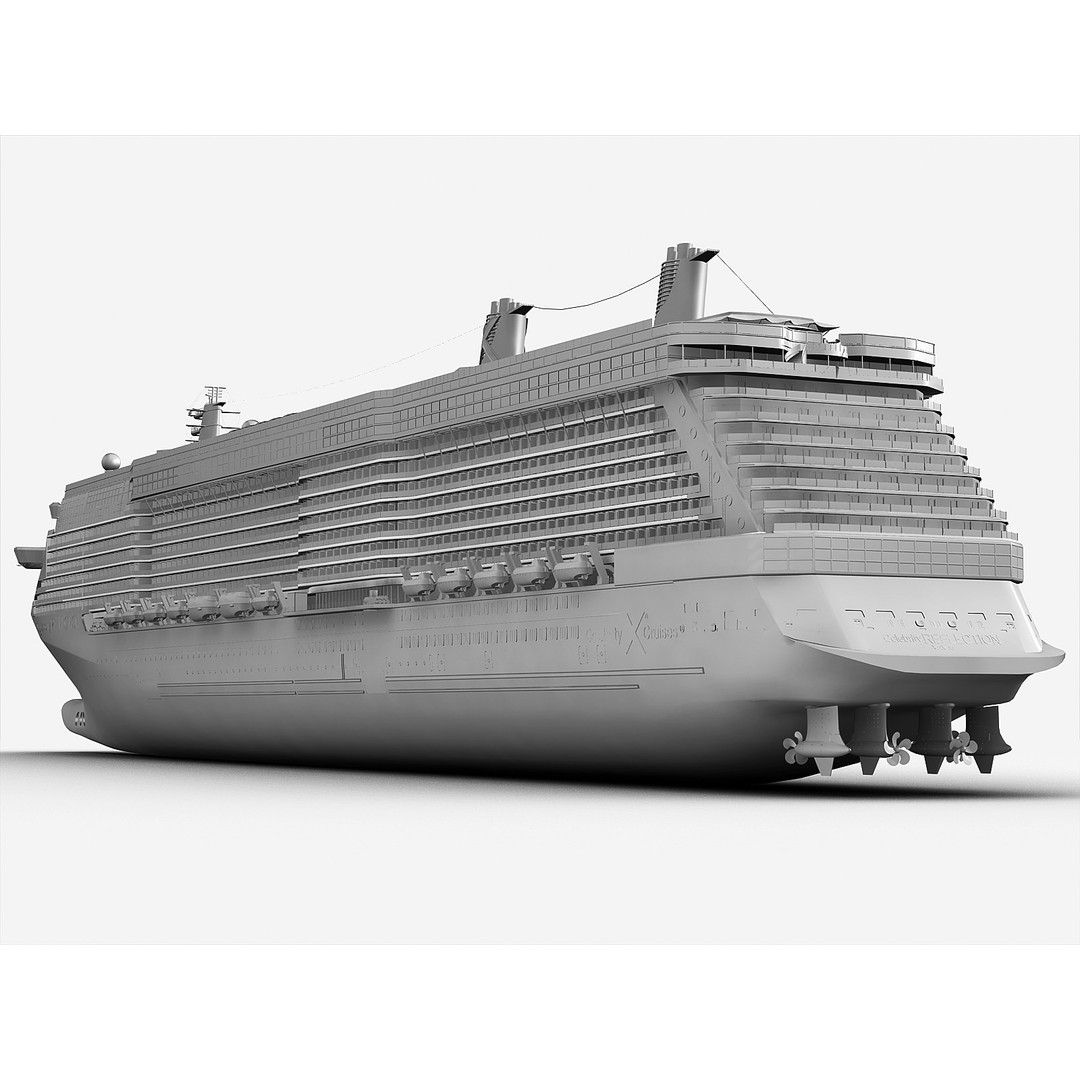 Celebrity Reflection Cruise Ship 3D Model – High-Poly PBR Asset, FBX, OBJ - View 26