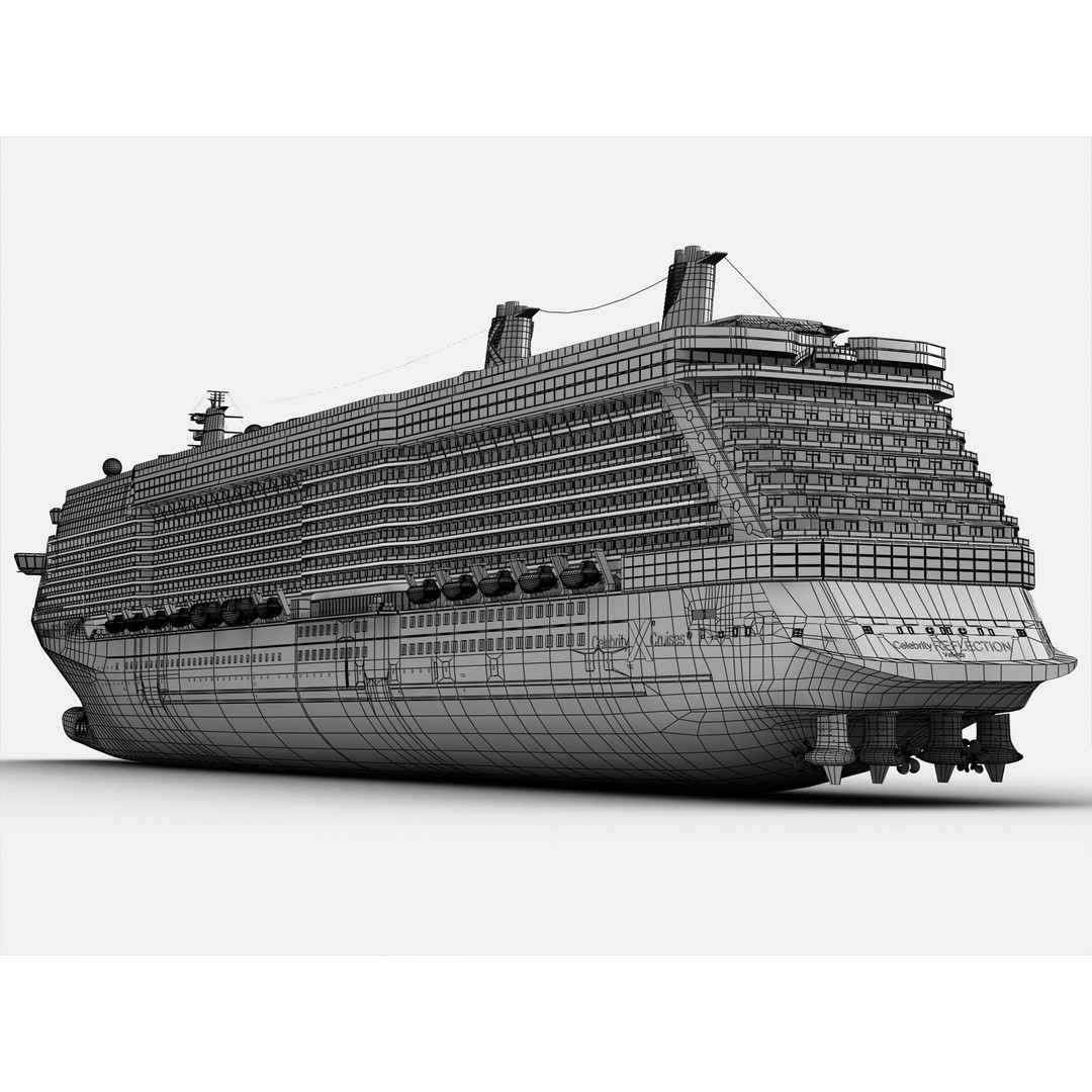 Celebrity Reflection Cruise Ship 3D Model – High-Poly PBR Asset, FBX, OBJ - View 27