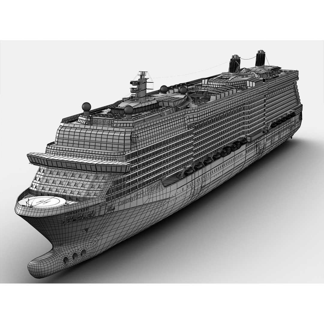 Celebrity Reflection Cruise Ship 3D Model – High-Poly PBR Asset, FBX, OBJ - View 28