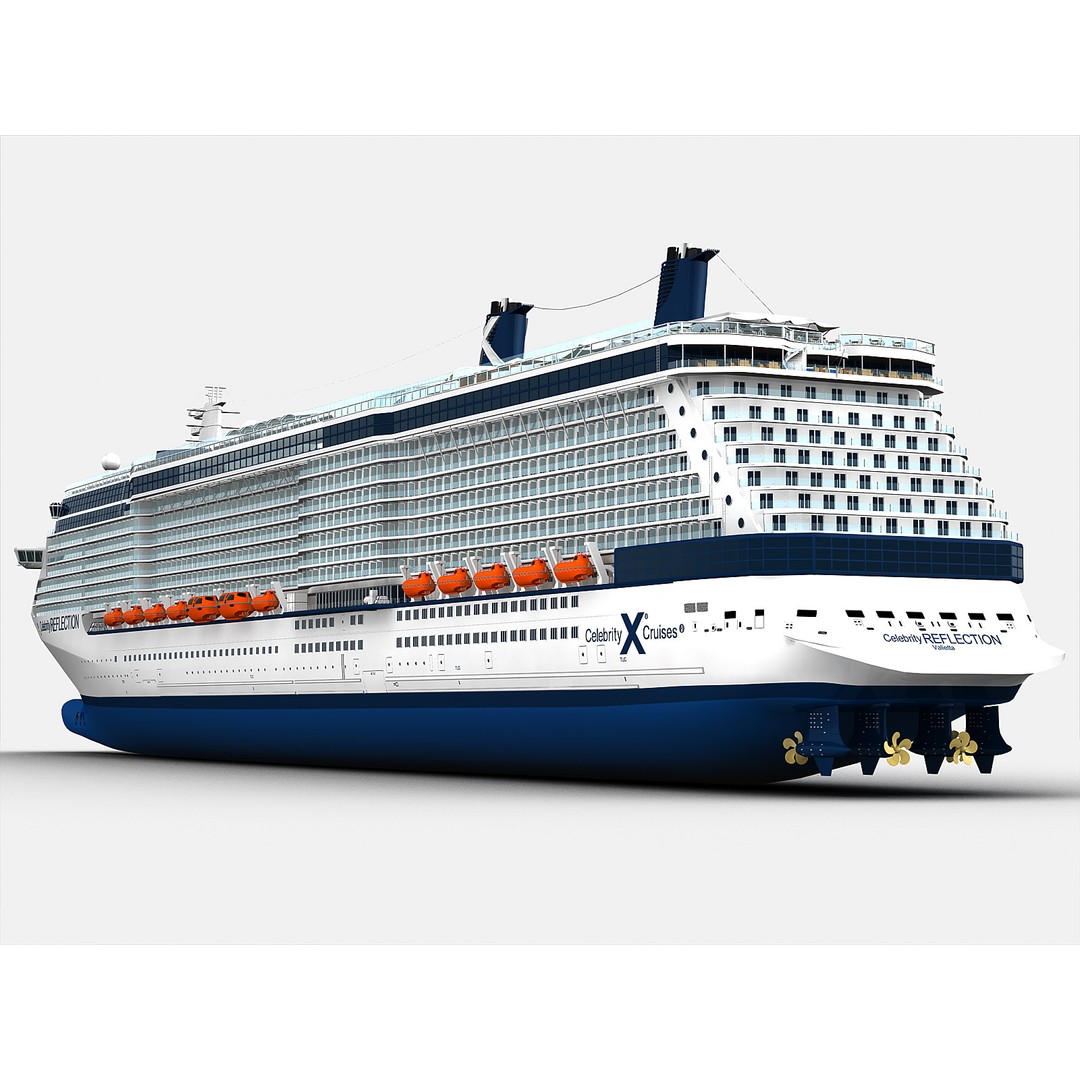 Celebrity Reflection Cruise Ship 3D Model – High-Poly PBR Asset, FBX, OBJ - View 4