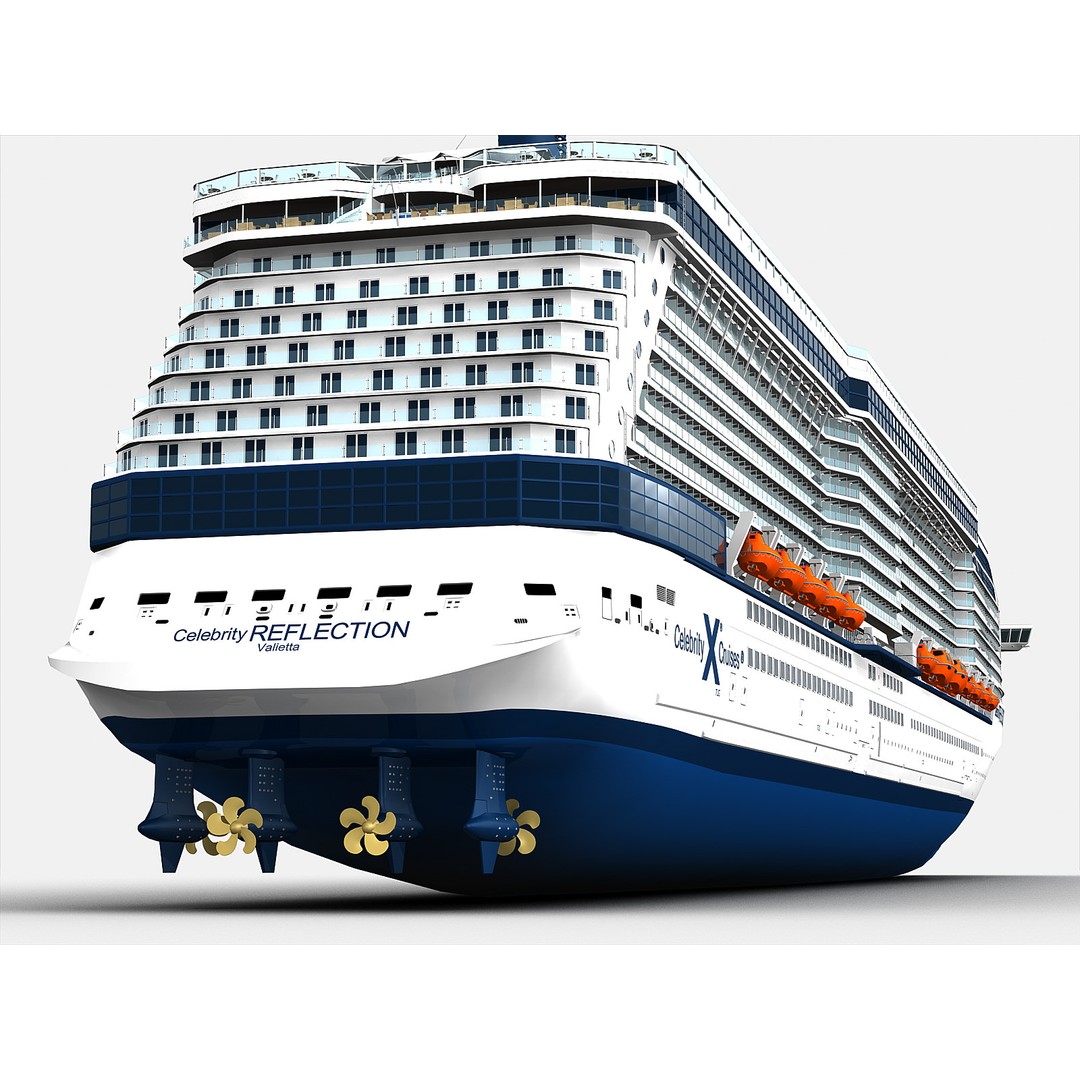 Celebrity Reflection Cruise Ship 3D Model – High-Poly PBR Asset, FBX, OBJ - View 5