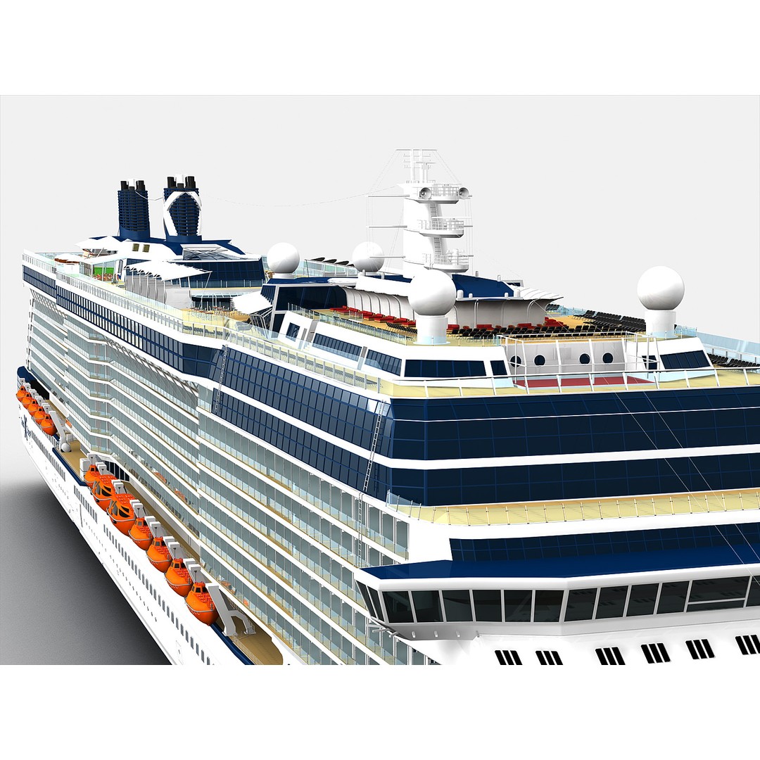 Celebrity Reflection Cruise Ship 3D Model – High-Poly PBR Asset, FBX, OBJ - View 8