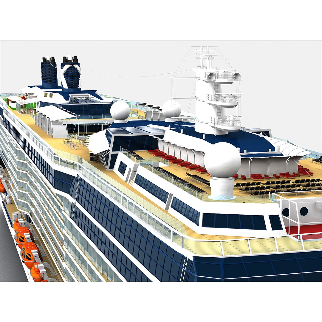 Celebrity Reflection Cruise Ship 3D Model – High-Poly PBR Asset, FBX, OBJ - View 9