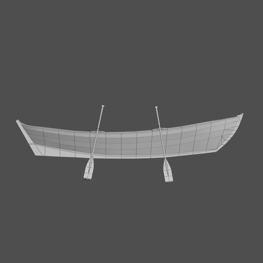Wooden Boat 3D Model – Low Poly PBR Watercraft, FBX, OBJ