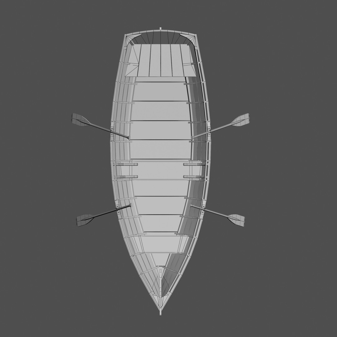 Wooden Boat 3D Model – Low Poly PBR Watercraft, FBX, OBJ - View 27