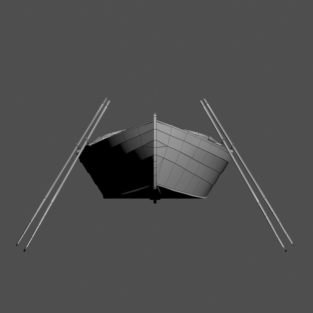 Wooden Boat 3D Model – Low Poly PBR Watercraft, FBX, OBJ - View 28