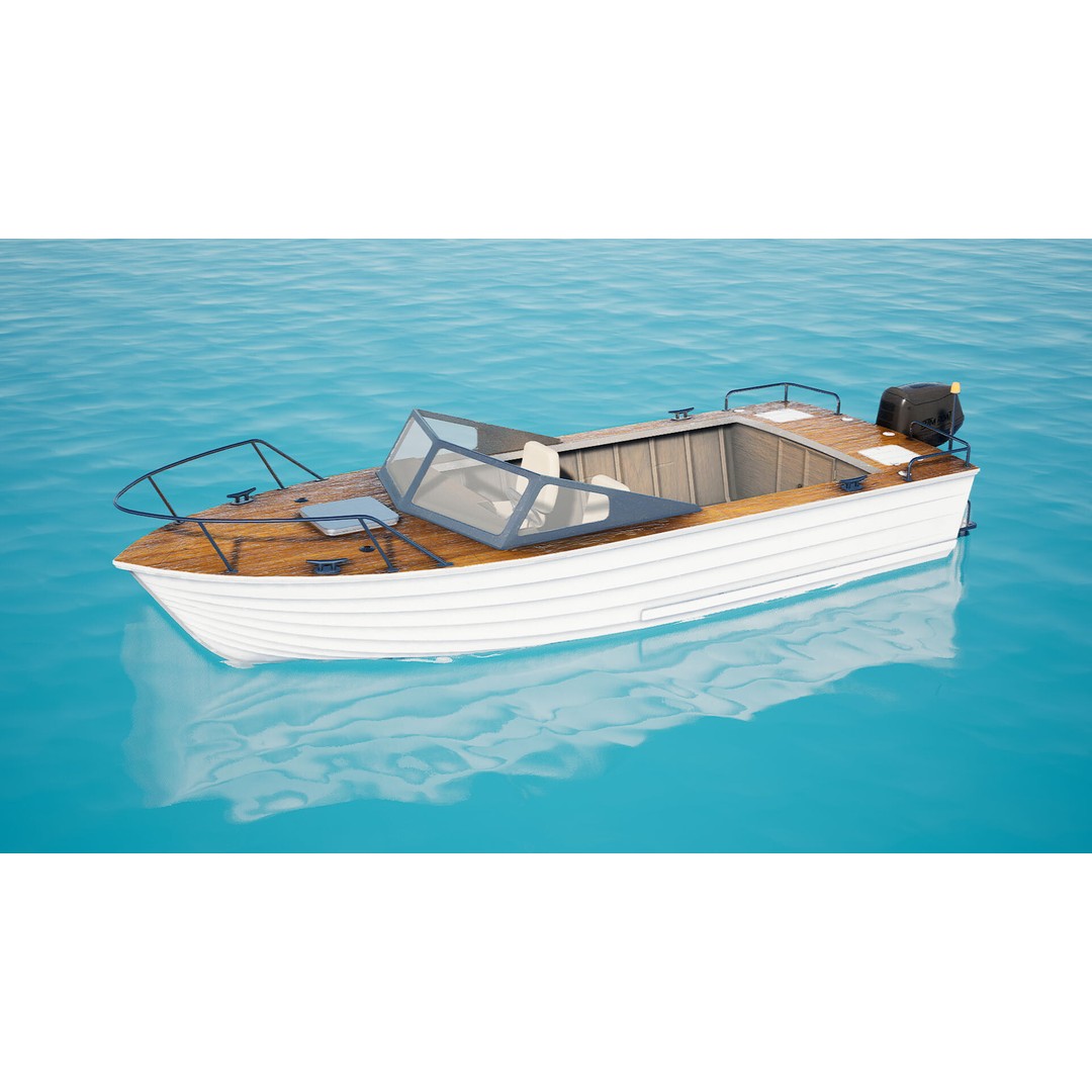 BTM Speed Boat 3D Model – Low Poly Game Asset, Unreal Engine - View 4