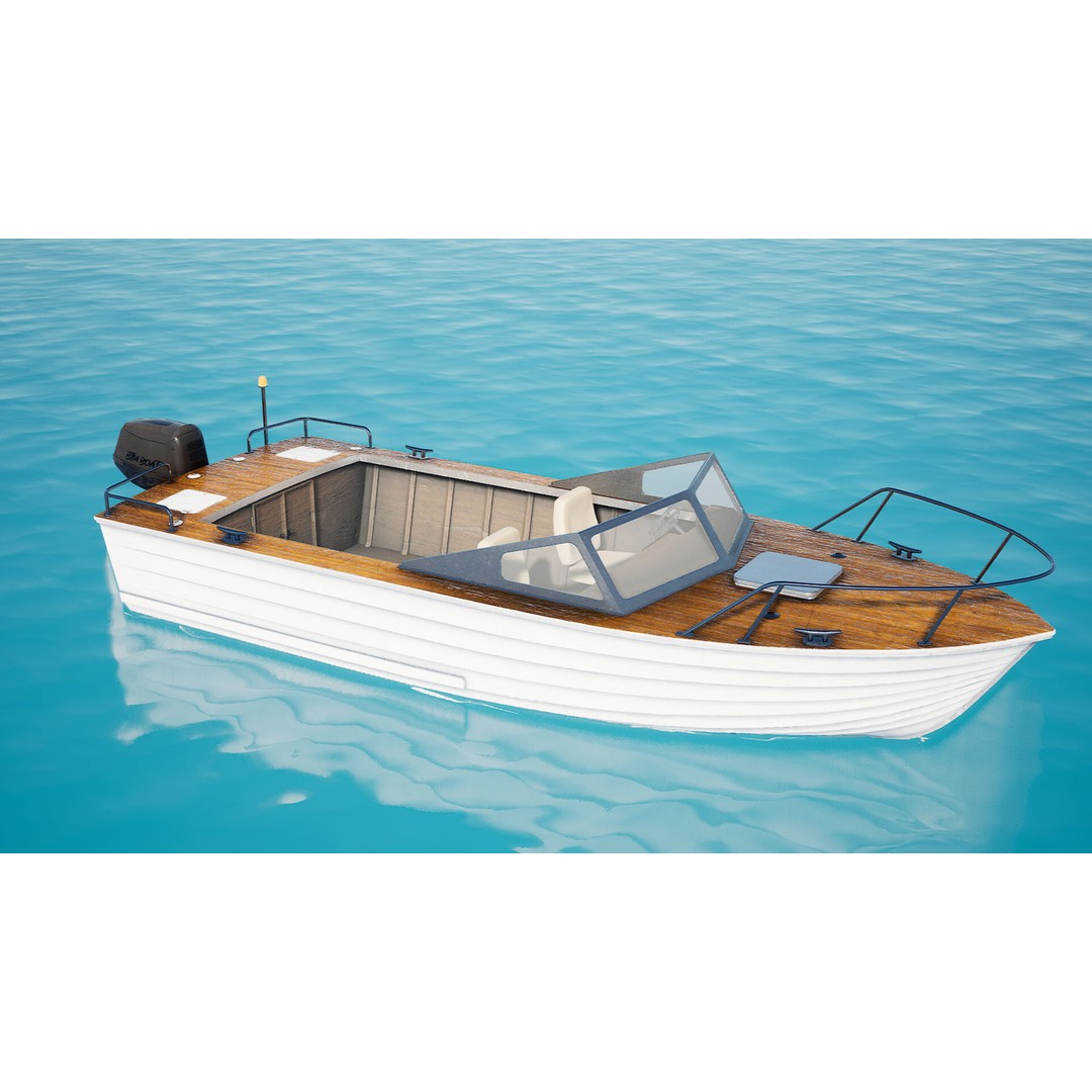 BTM Speed Boat 3D Model – Low Poly Game Asset, Unreal Engine - View 5