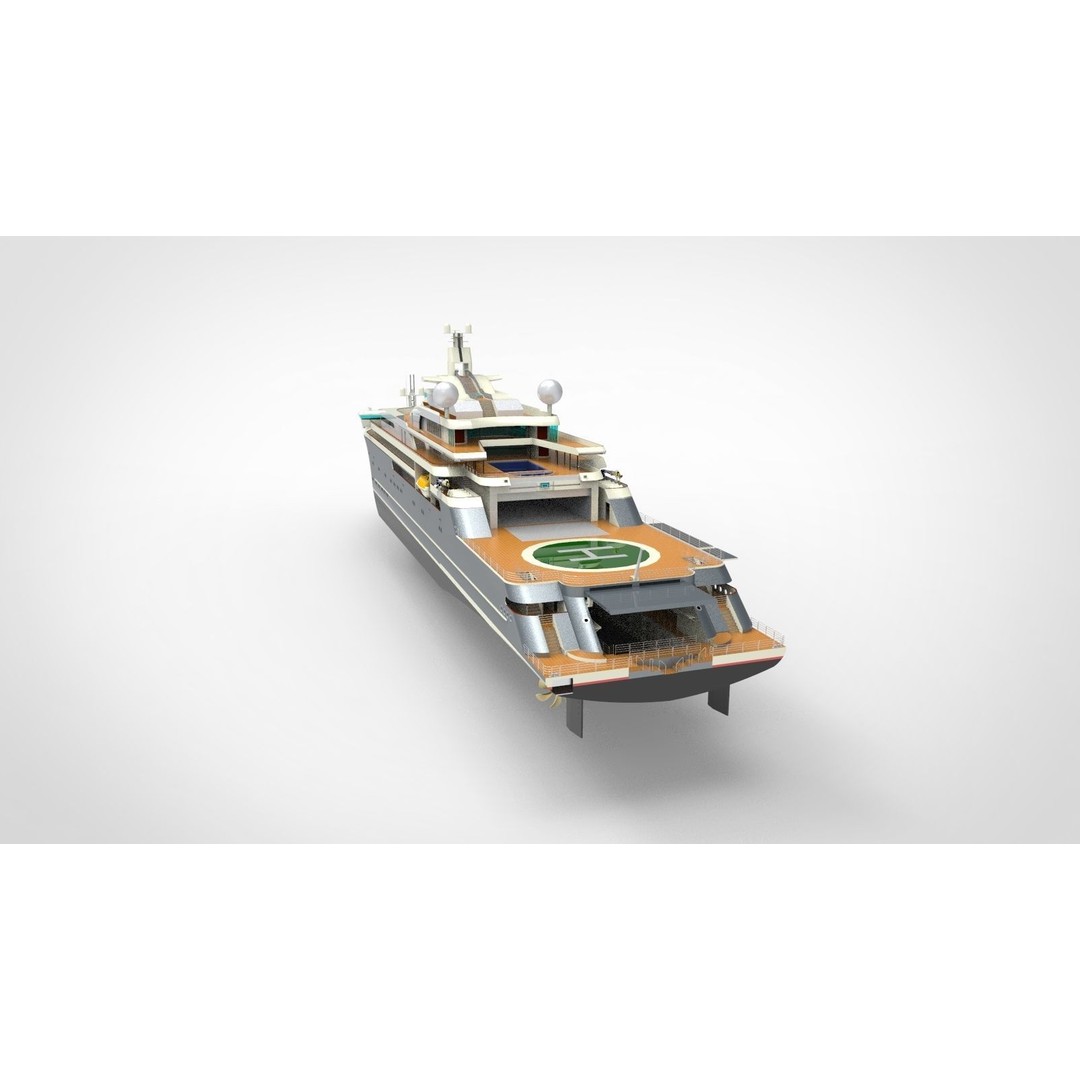 Lurssen Super Yacht 3D Model – High Poly Luxury Vessel, FBX, PBR