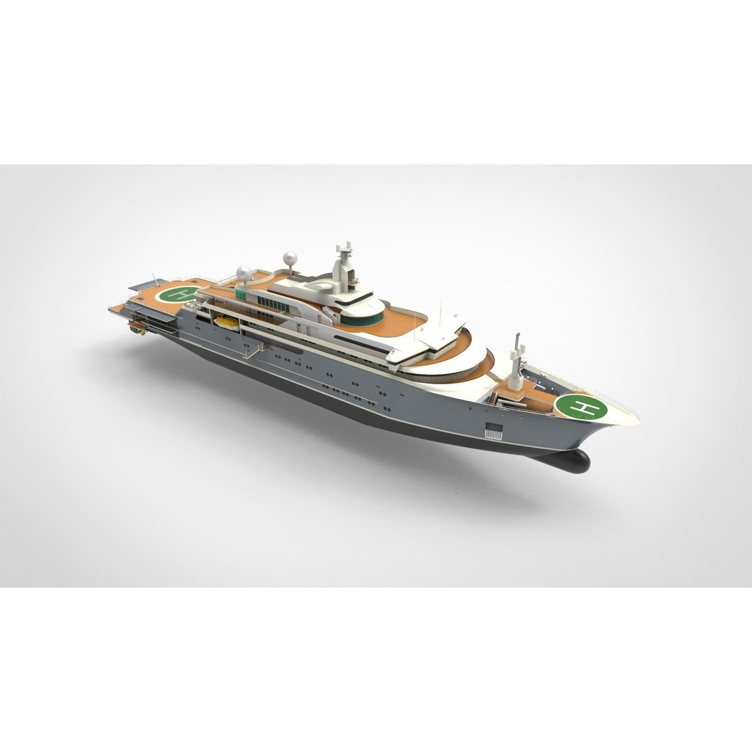 Lurssen Super Yacht 3D Model – High Poly Luxury Vessel, FBX, PBR - View 11