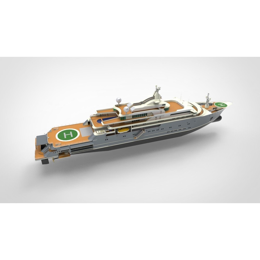 Lurssen Super Yacht 3D Model – High Poly Luxury Vessel, FBX, PBR - View 12