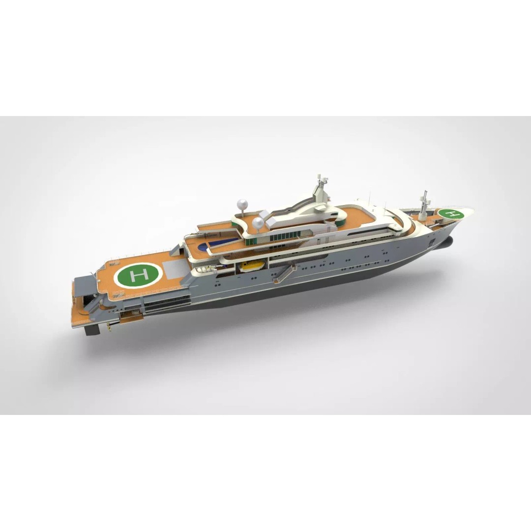 Lurssen Super Yacht 3D Model – High Poly Luxury Vessel, FBX, PBR - View 2