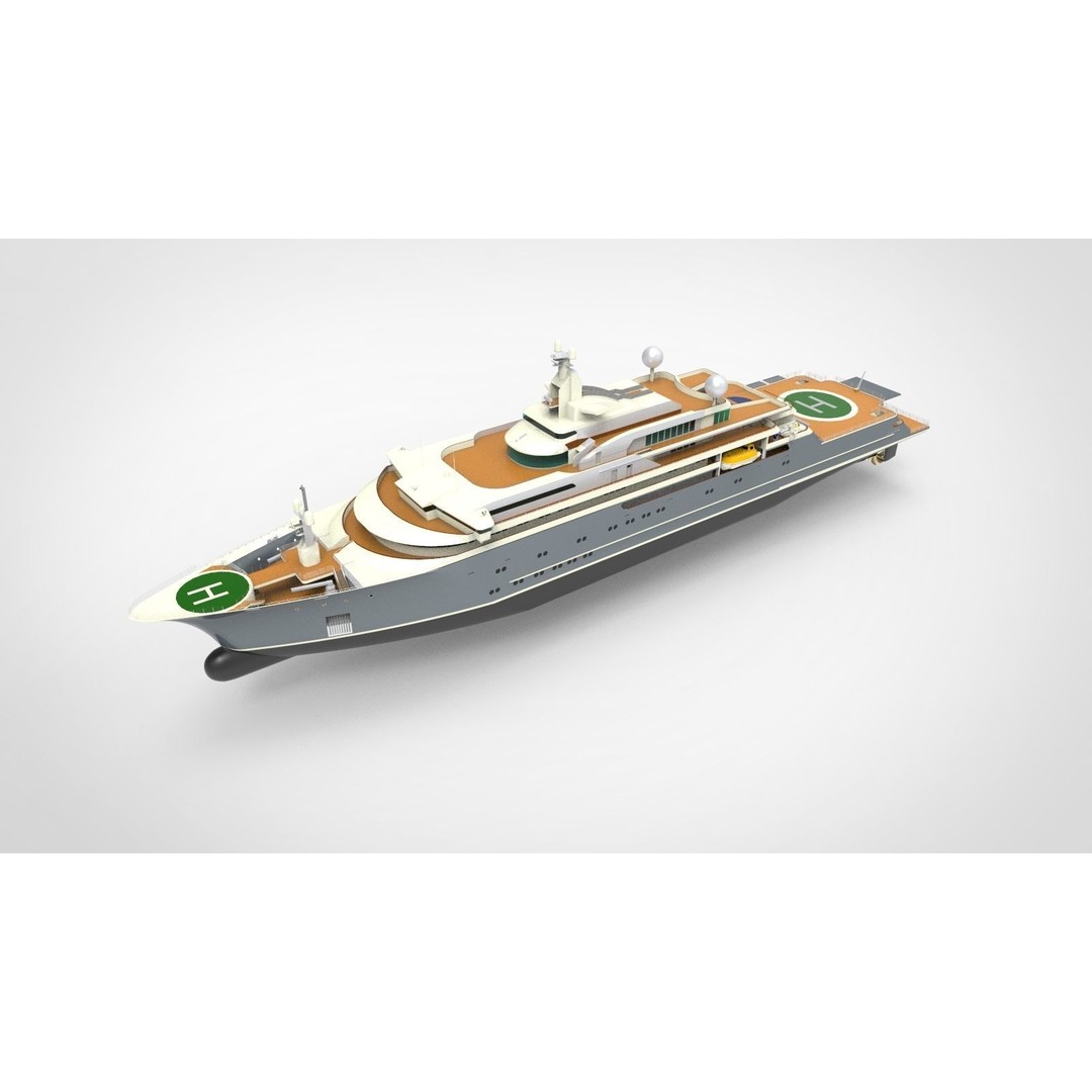 Lurssen Super Yacht 3D Model – High Poly Luxury Vessel, FBX, PBR - View 3