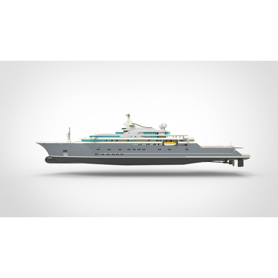 Lurssen Super Yacht 3D Model – High Poly Luxury Vessel, FBX, PBR - View 5
