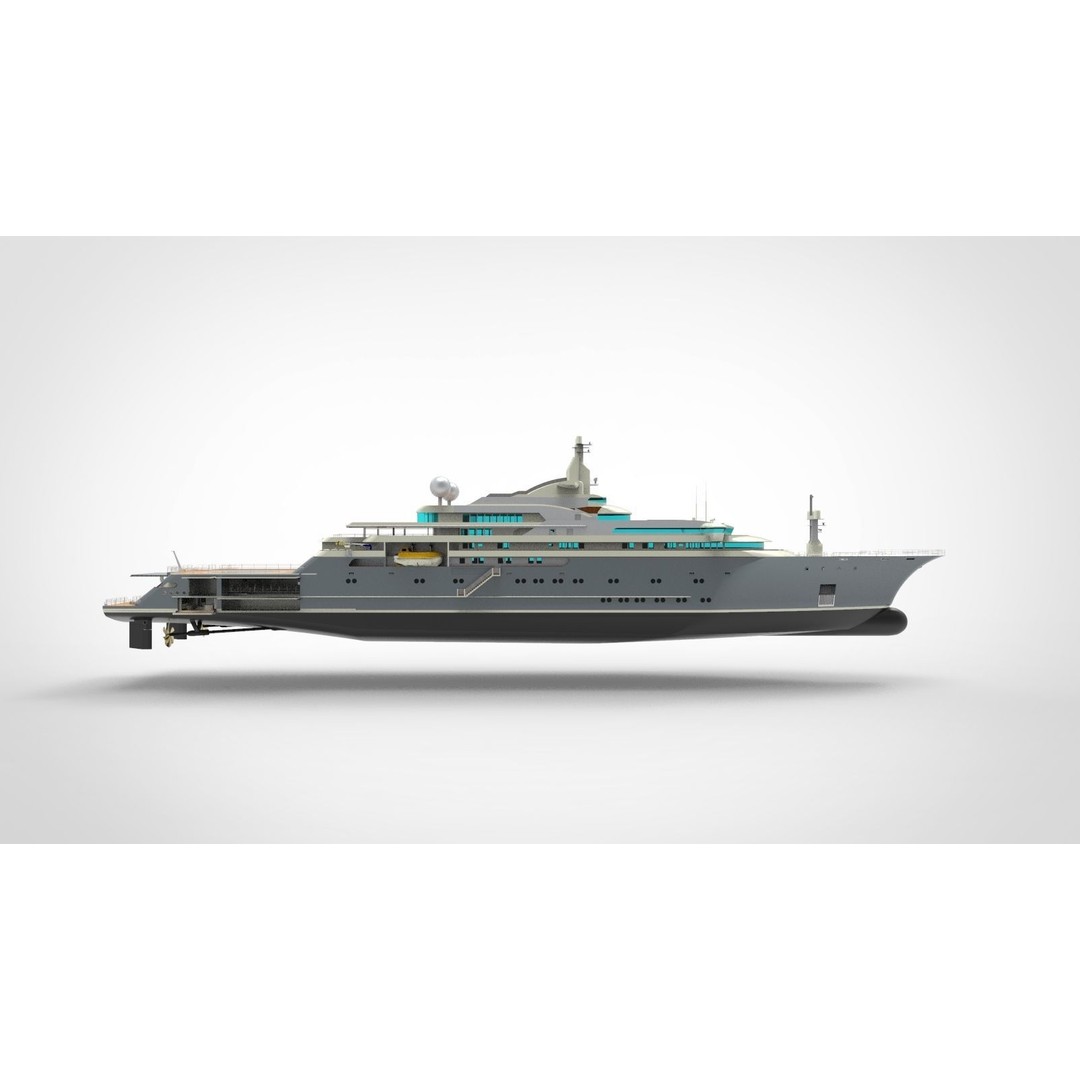 Lurssen Super Yacht 3D Model – High Poly Luxury Vessel, FBX, PBR - View 7