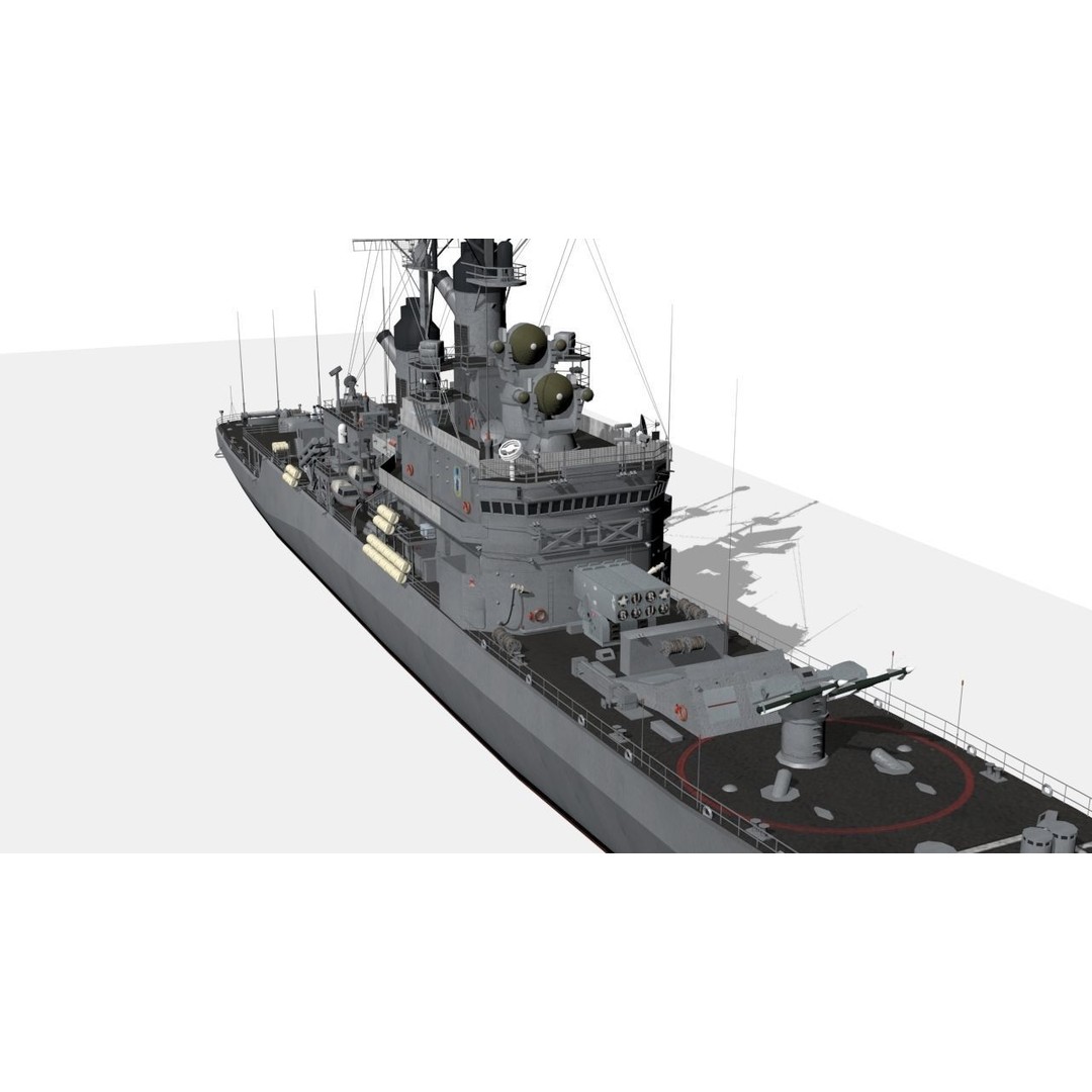 USS Belknap 3D Model – Low Poly Military Watercraft, FBX - View 9