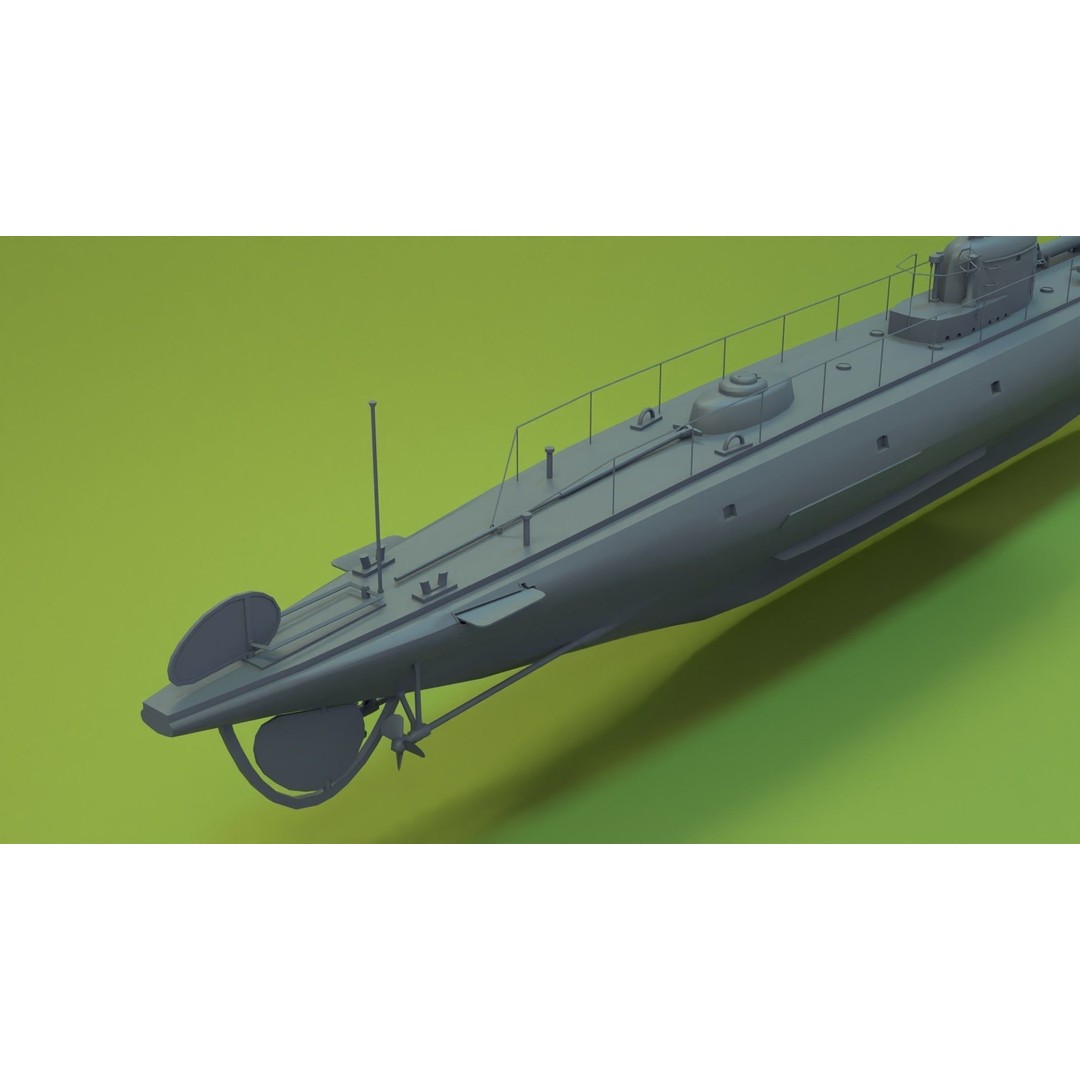 Brazilian F-Class Submarine 3D Model – Low Poly Military Vessel, FBX, Blender - View 16