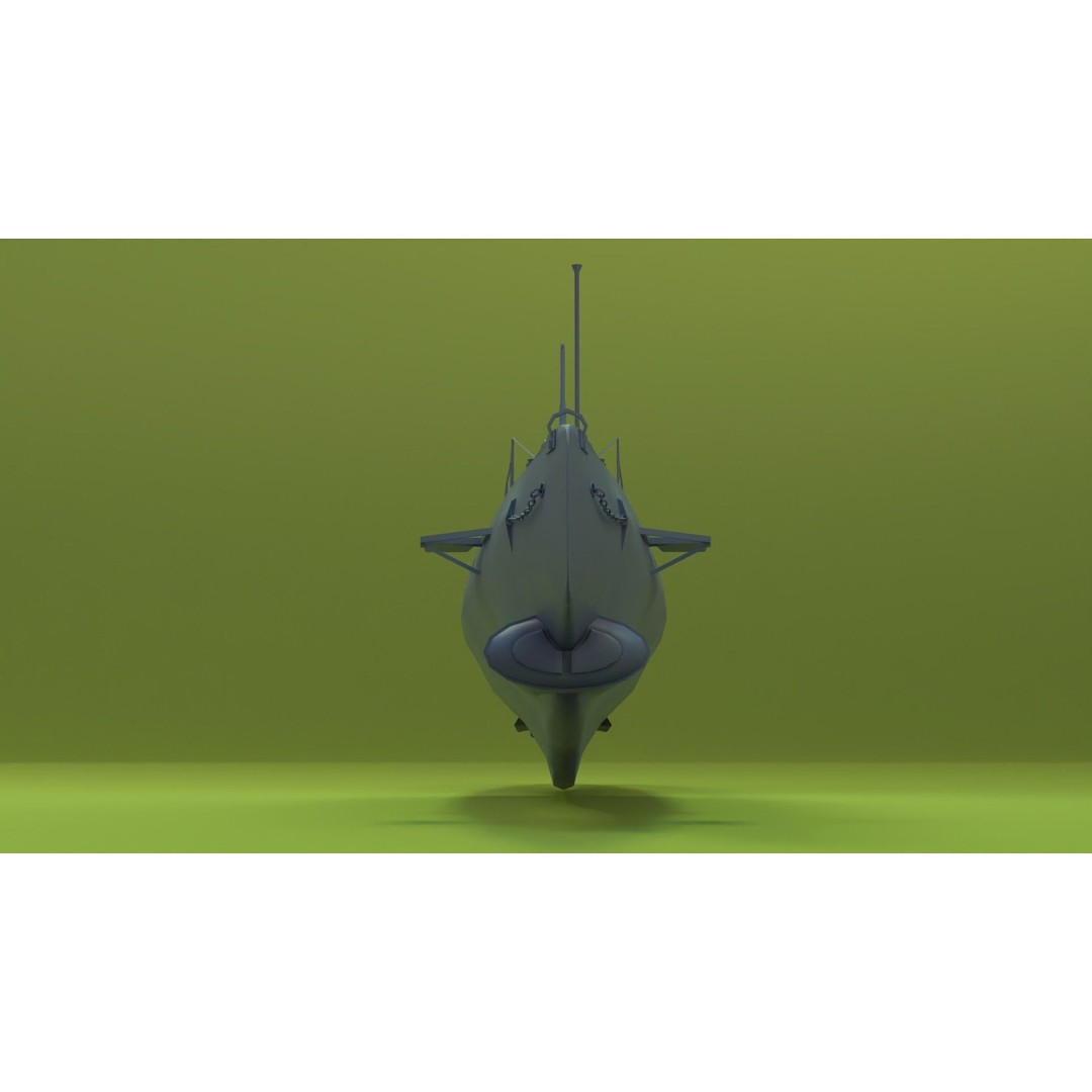 Brazilian F-Class Submarine 3D Model – Low Poly Military Vessel, FBX, Blender - View 18