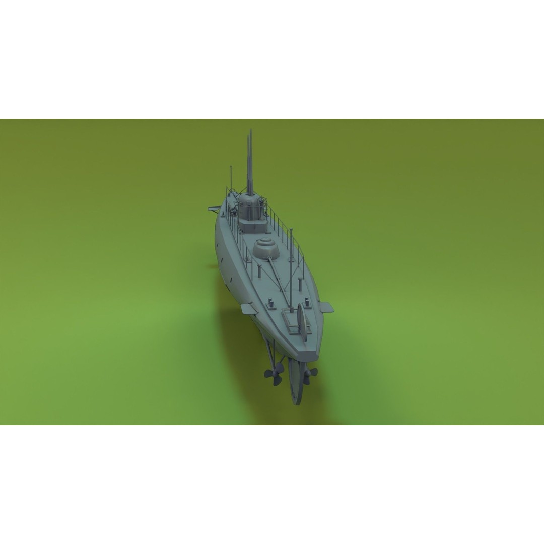 Brazilian F-Class Submarine 3D Model – Low Poly Military Vessel, FBX, Blender - View 7