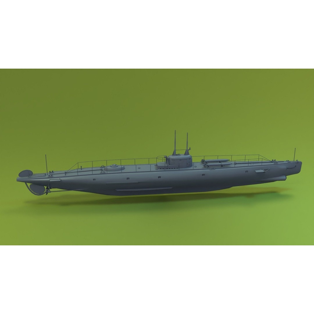 Brazilian F-Class Submarine 3D Model – Low Poly Military Vessel, FBX, Blender - View 9