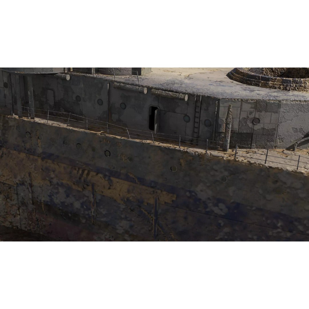 USS Indianapolis 3D Model – Historic Battleship, Blender, FBX, Game Ready - View 10