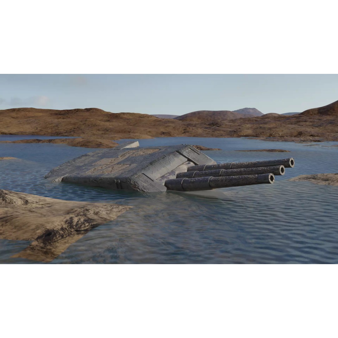 USS Indianapolis 3D Model – Historic Battleship, Blender, FBX, Game Ready - View 26
