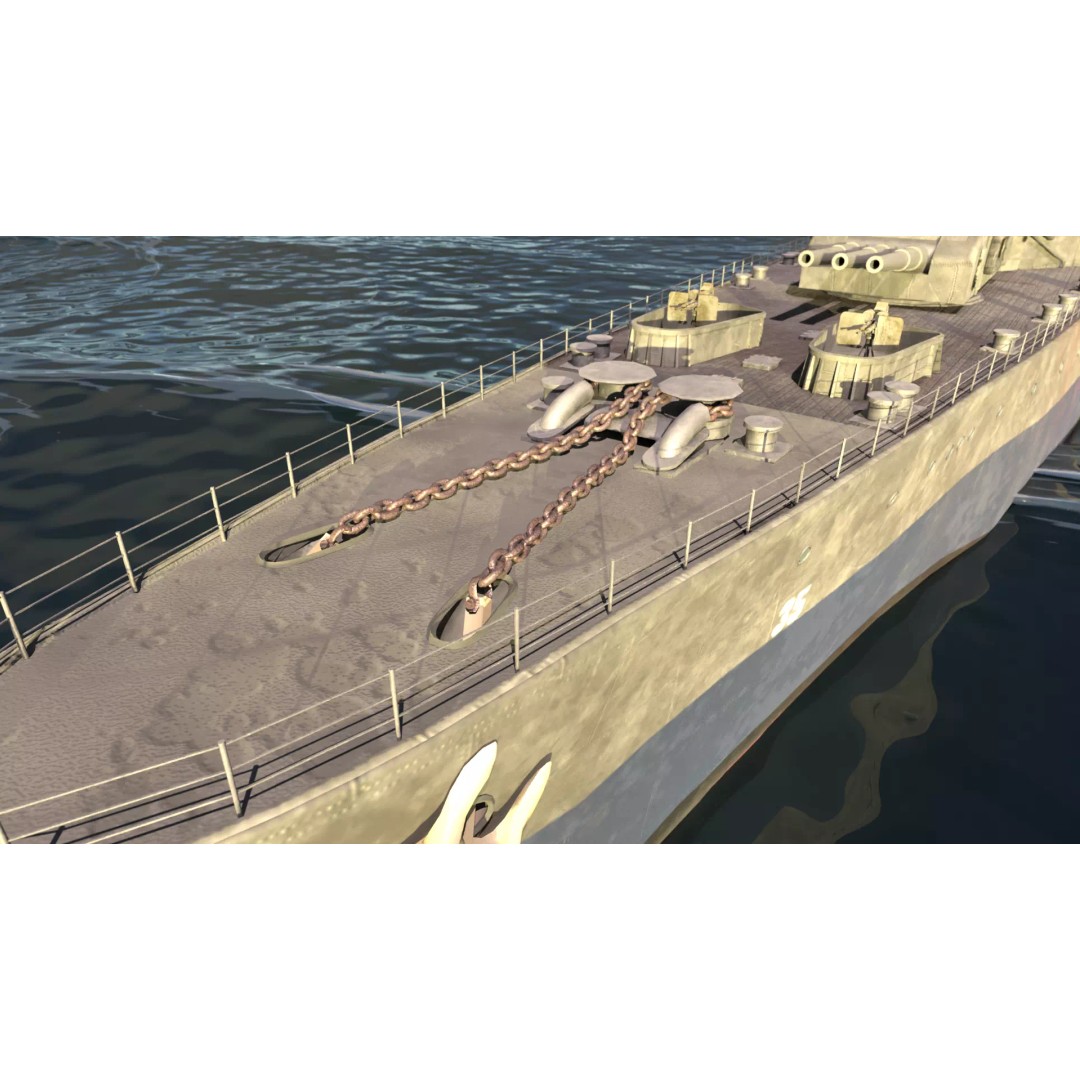 USS Indianapolis 3D Model – Historic Battleship, Blender, FBX, Game Ready - View 4