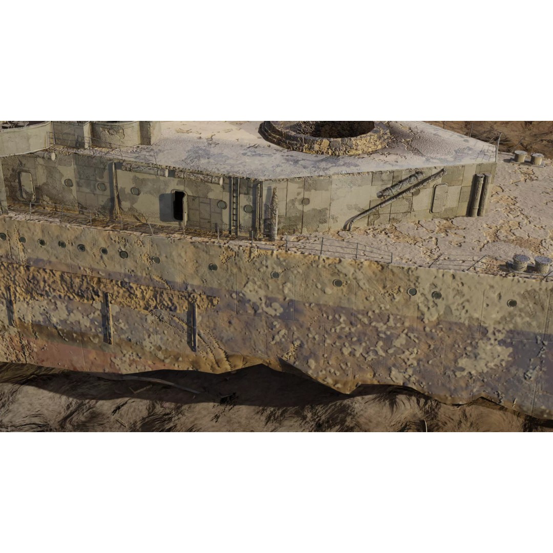 USS Indianapolis 3D Model – Historic Battleship, Blender, FBX, Game Ready - View 40