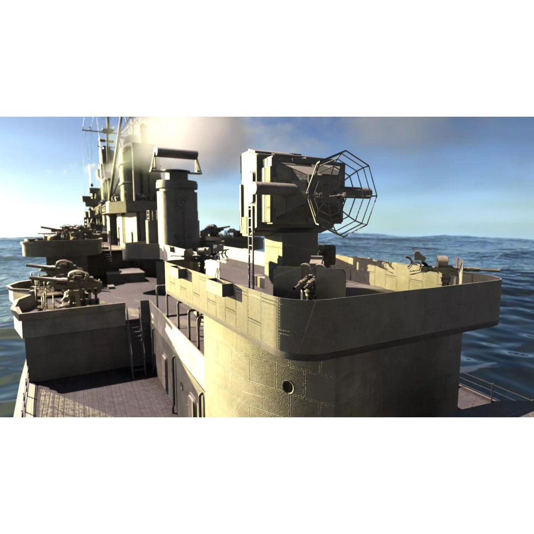 USS Indianapolis 3D Model – Historic Battleship, Blender, FBX, Game Ready - View 54