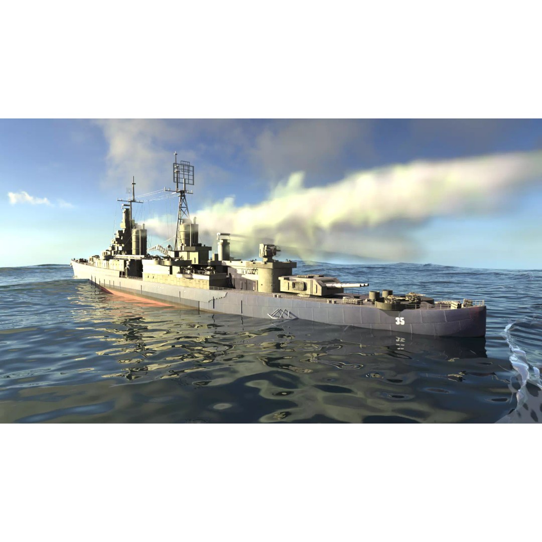USS Indianapolis 3D Model – Historic Battleship, Blender, FBX, Game Ready - View 60