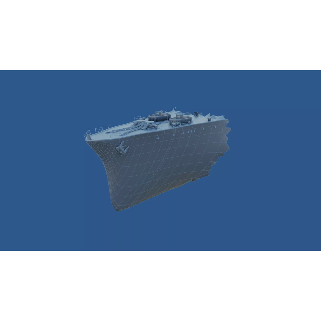 USS Indianapolis 3D Model – Historic Battleship, Blender, FBX, Game Ready - View 69