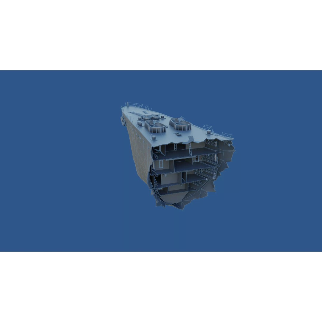 USS Indianapolis 3D Model – Historic Battleship, Blender, FBX, Game Ready - View 71