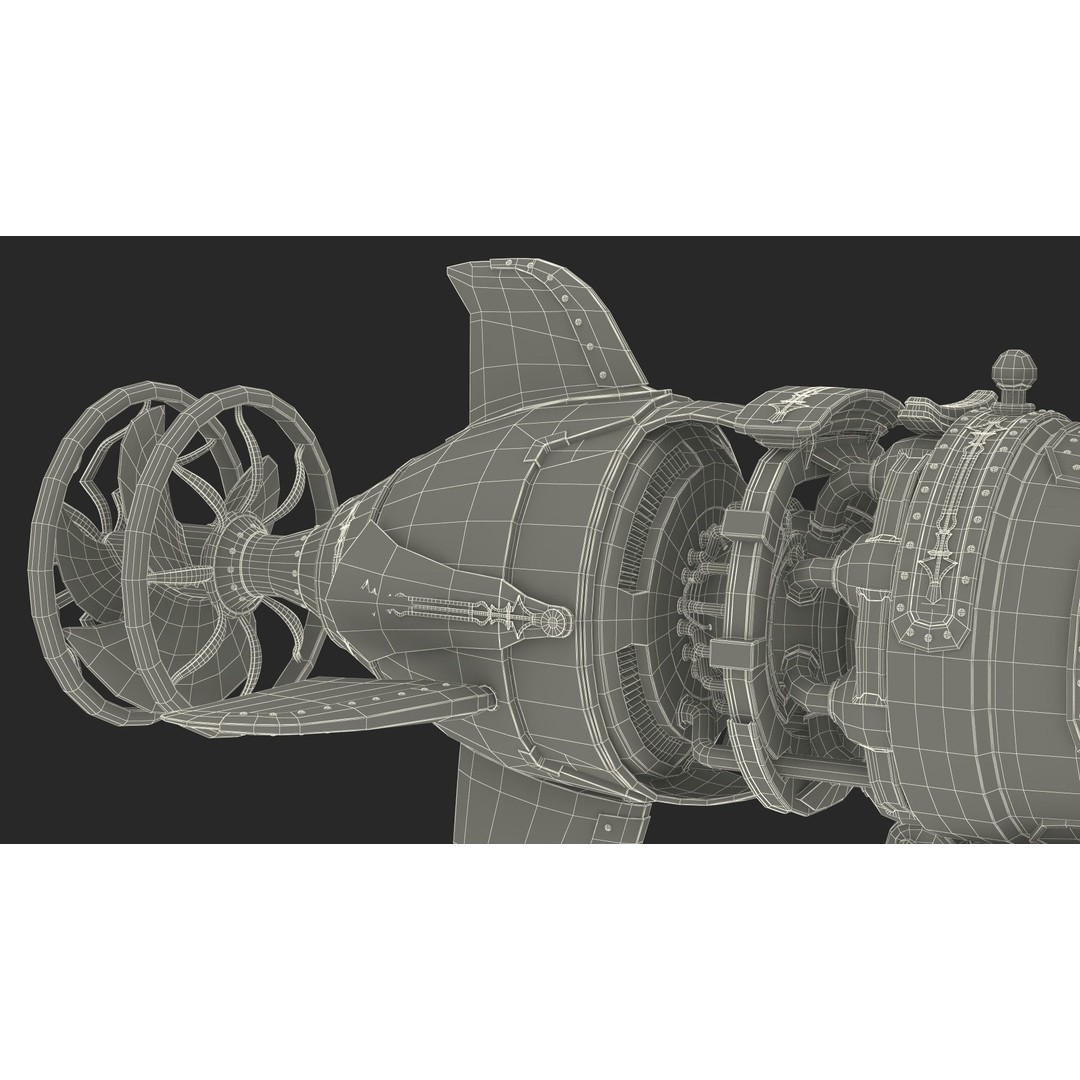 Steampunk Submarine 3D Model – Rigged, PBR Textures, Game Asset - View 41