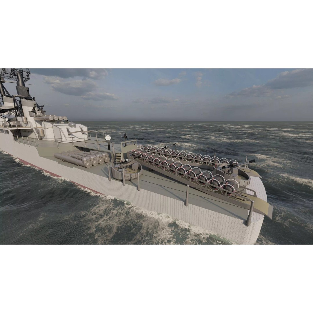 Fletcher Class Destroyer 3D Model – Detailed WW2 Ship Asset, PBR Textures - View 19