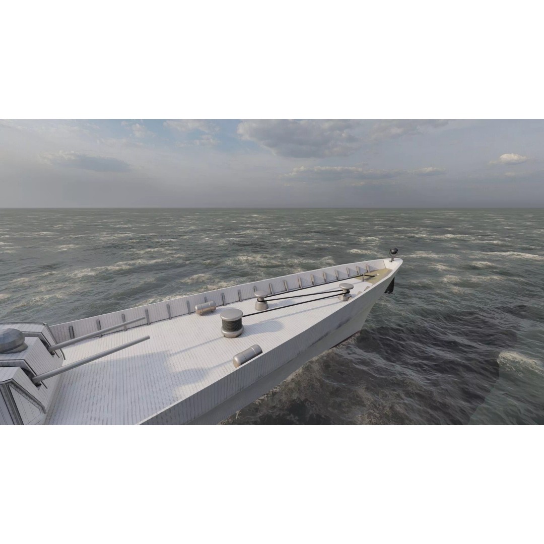 Fletcher Class Destroyer 3D Model – Detailed WW2 Ship Asset, PBR Textures - View 26
