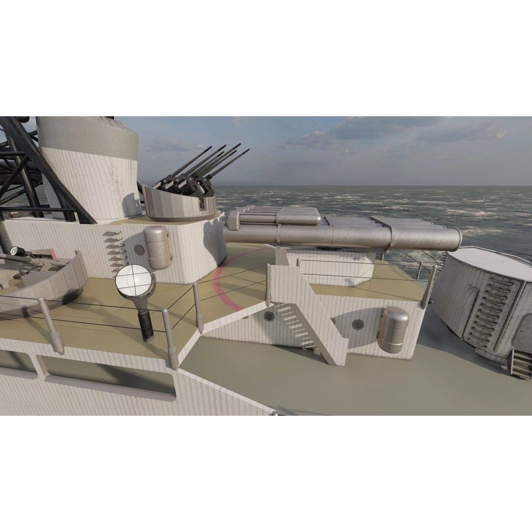 Fletcher Class Destroyer 3D Model – Detailed WW2 Ship Asset, PBR Textures - View 36
