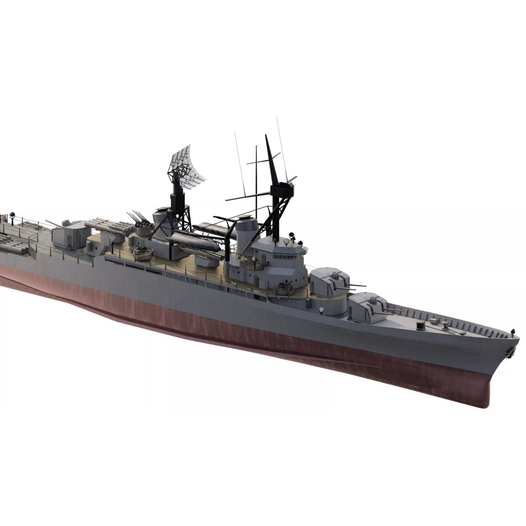 Fletcher Class Destroyer 3D Model – Detailed WW2 Ship Asset, PBR Textures - View 6