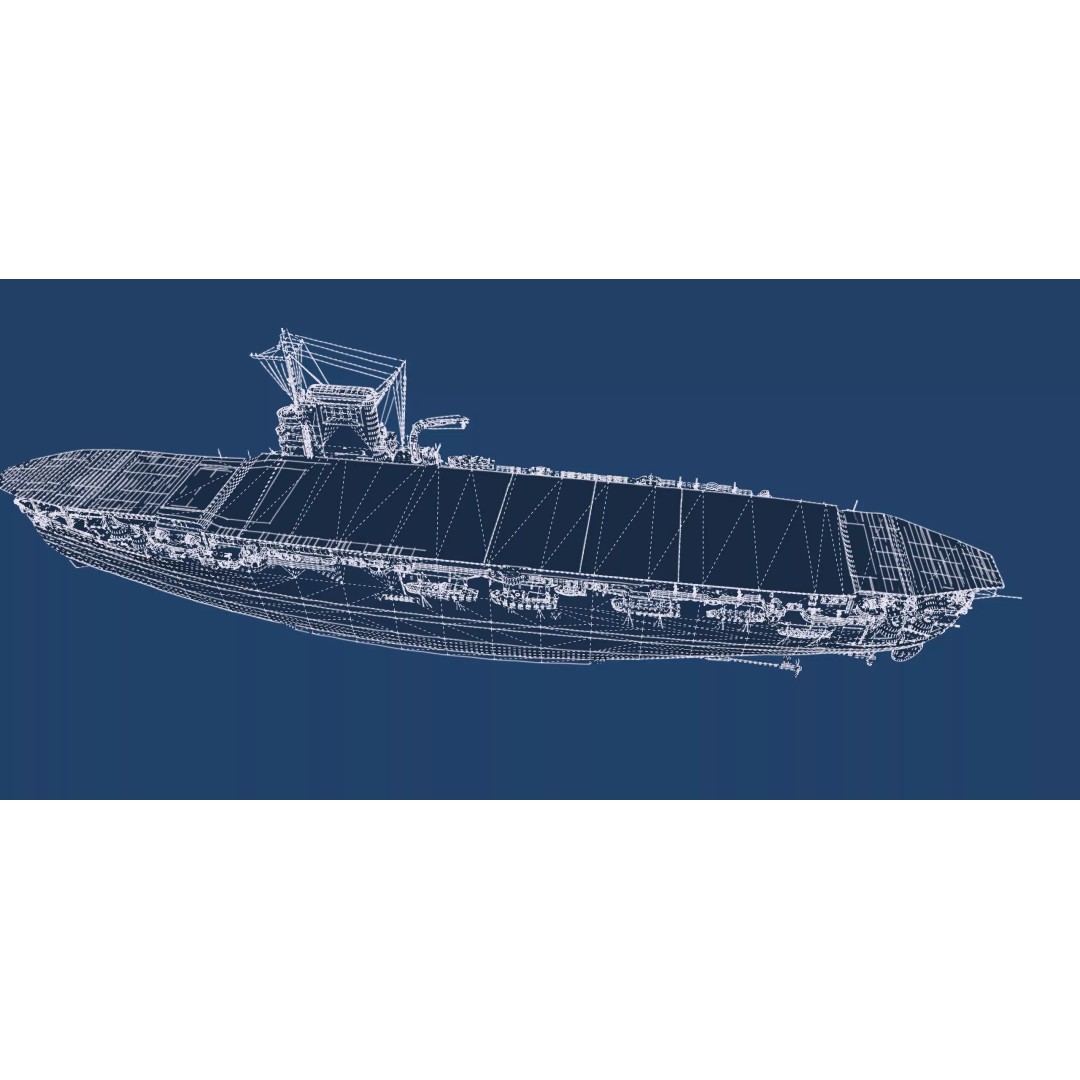 WW1 French Navy Aircraft Carrier 3D Model – Detailed Military Vessel, OBJ, FBX