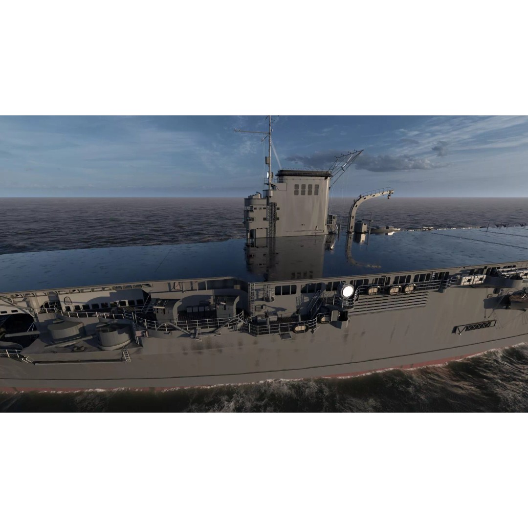 WW1 French Navy Aircraft Carrier 3D Model – Detailed Military Vessel, OBJ, FBX - View 11
