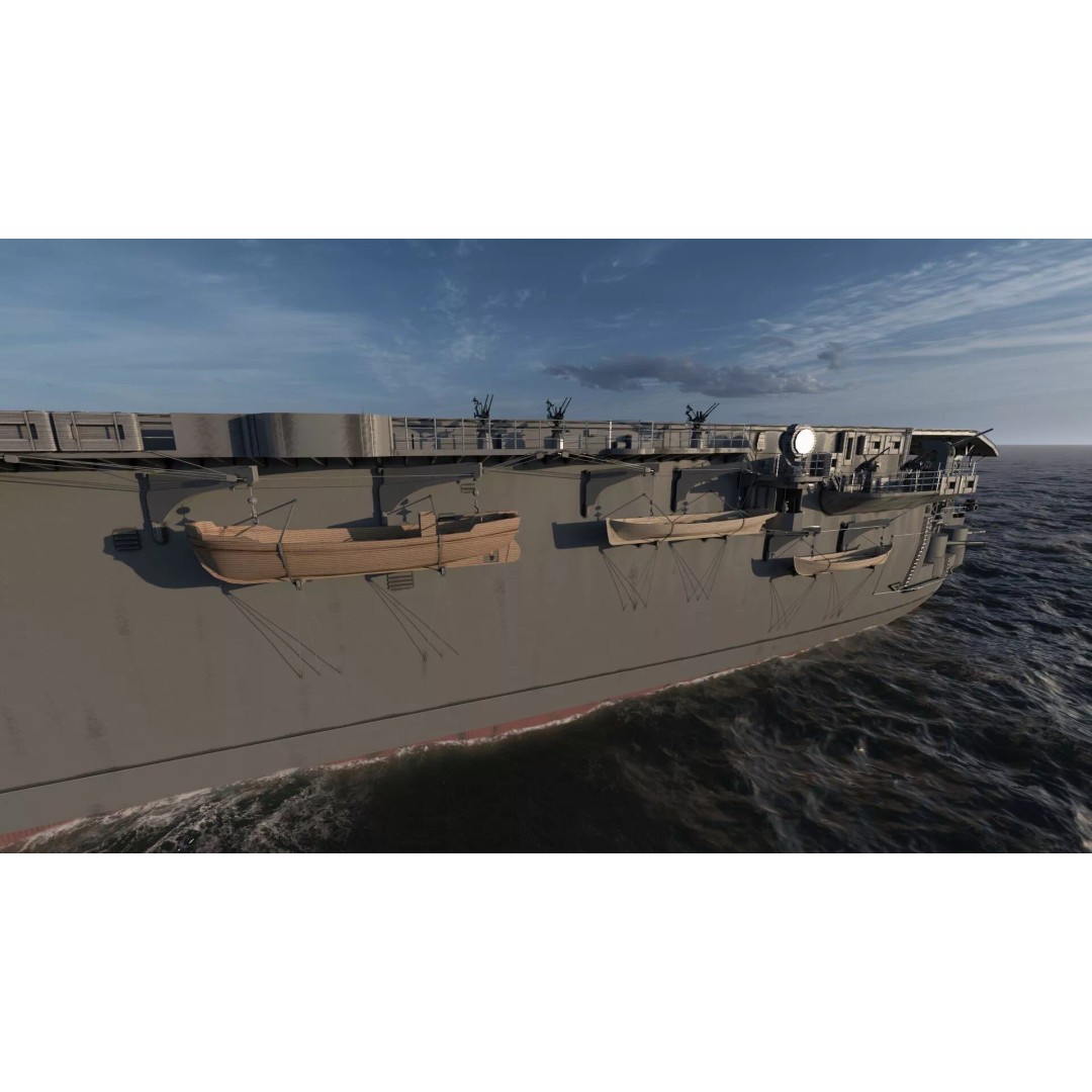 WW1 French Navy Aircraft Carrier 3D Model – Detailed Military Vessel, OBJ, FBX - View 14