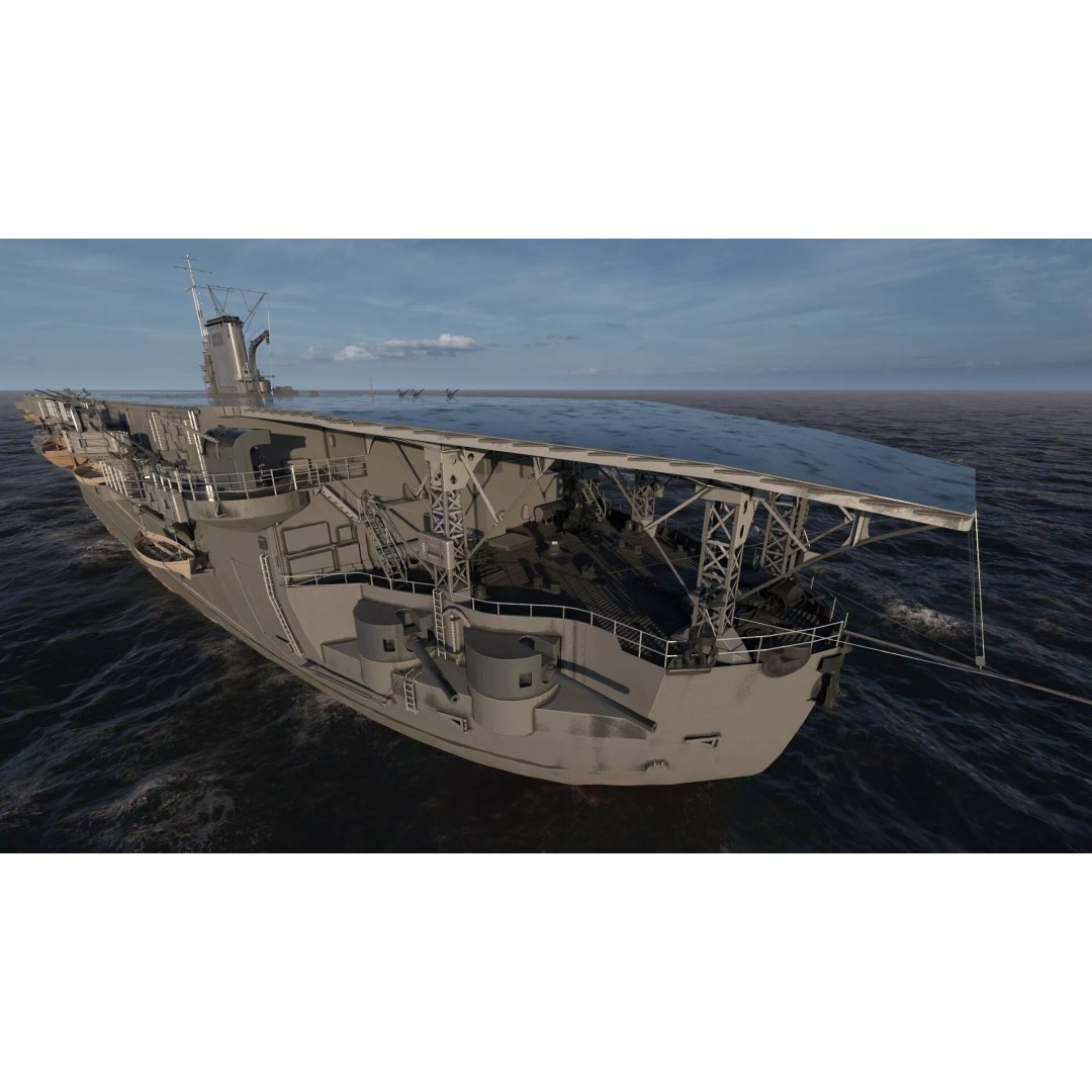WW1 French Navy Aircraft Carrier 3D Model – Detailed Military Vessel, OBJ, FBX - View 16