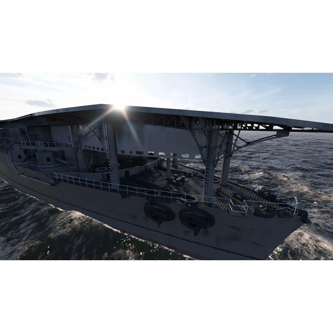 WW1 French Navy Aircraft Carrier 3D Model – Detailed Military Vessel, OBJ, FBX - View 23