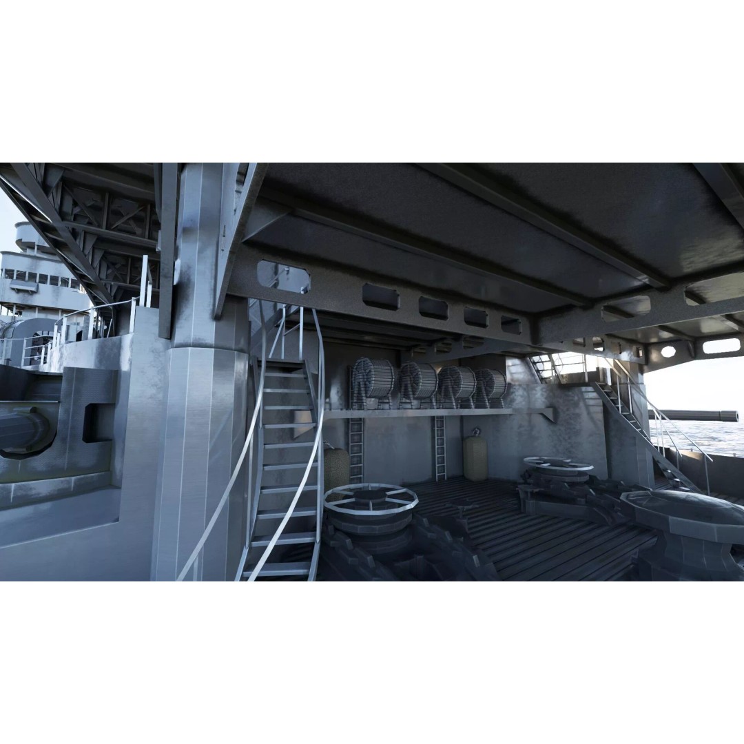 WW1 French Navy Aircraft Carrier 3D Model – Detailed Military Vessel, OBJ, FBX - View 29