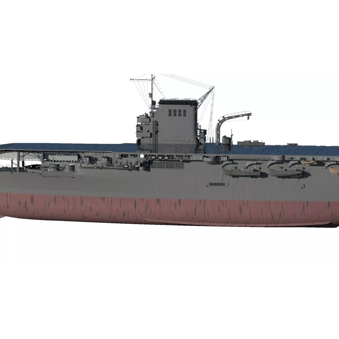 WW1 French Navy Aircraft Carrier 3D Model – Detailed Military Vessel, OBJ, FBX - View 3