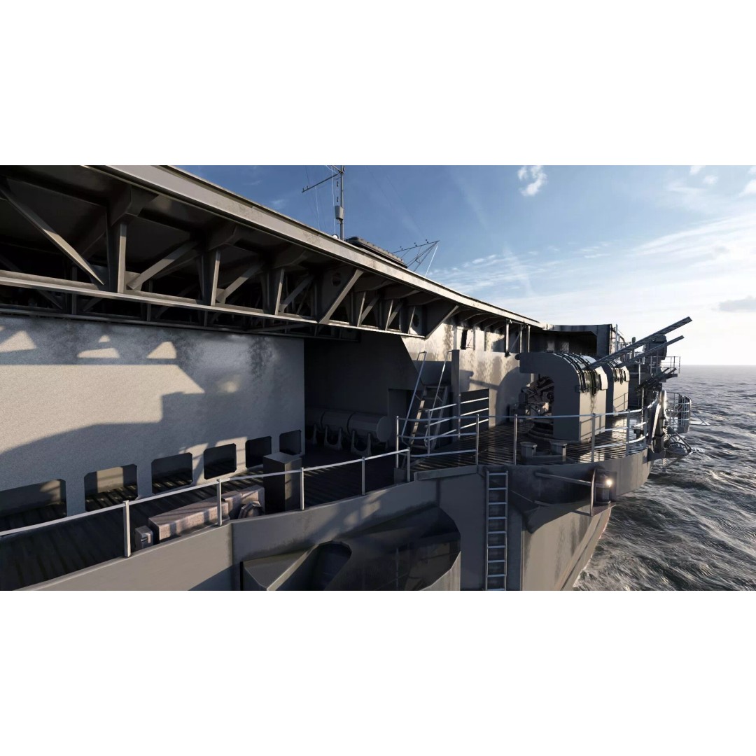 WW1 French Navy Aircraft Carrier 3D Model – Detailed Military Vessel, OBJ, FBX - View 31